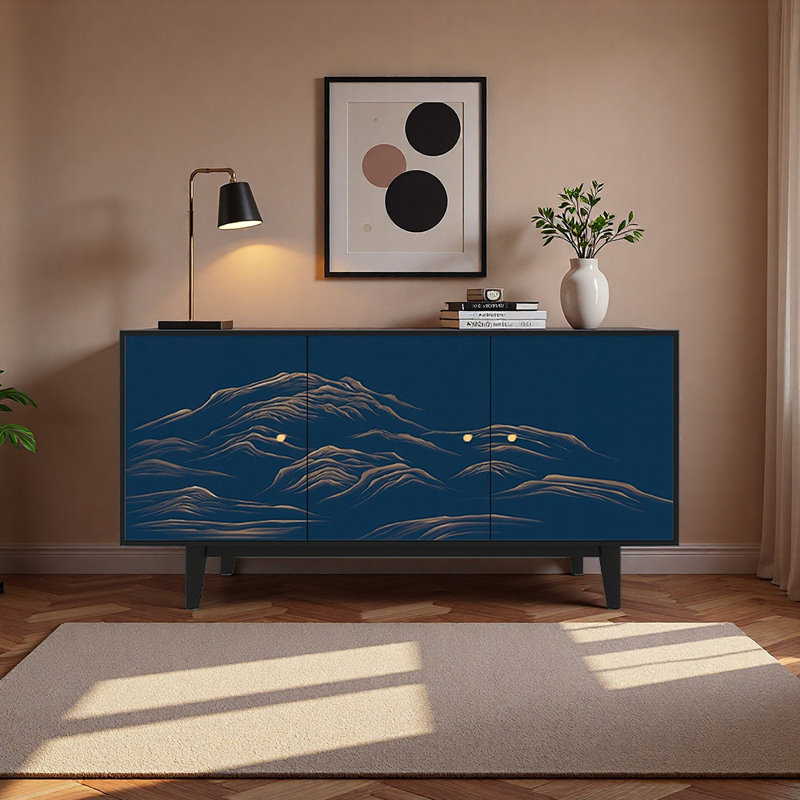 Buffet de style rétro et minimaliste, Dark Blue/Black