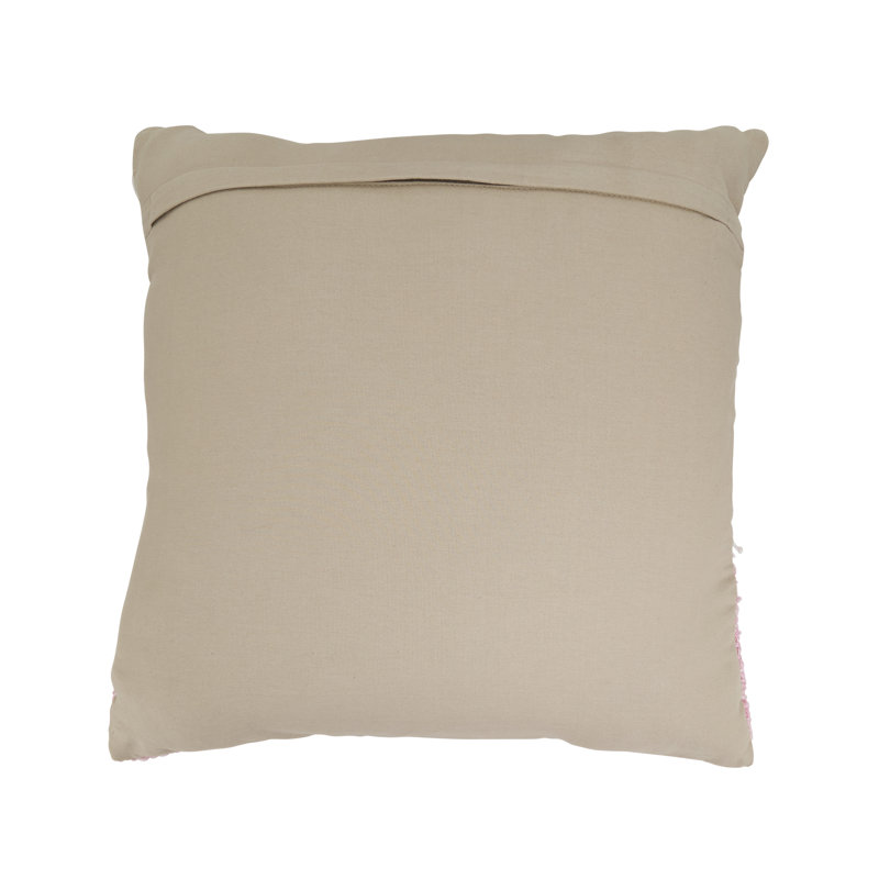 Two-Tone Fringe Filled Throw Pillow, Duck Down, Pink