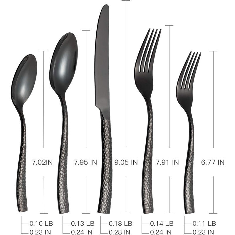 Black Cutlery Set Hammer Cutlery Set