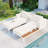 Modern Outdoor Metal Daybed With Wood-Topped Side Tables – 2-In-1 Padded Chaise Lounge For Pool, Deck & Balcony-2512871