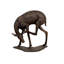 Bronze Fawn Scratching Head Sculpture