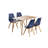 Stephenie 4 Person Dining set - a Rectangular Plastic Dining Table with Wooden Legs and a Set of 4 Faux Leather Cushion Padded Dining Chairs for Dining Room - Modern Dining Table Set-1259149992
