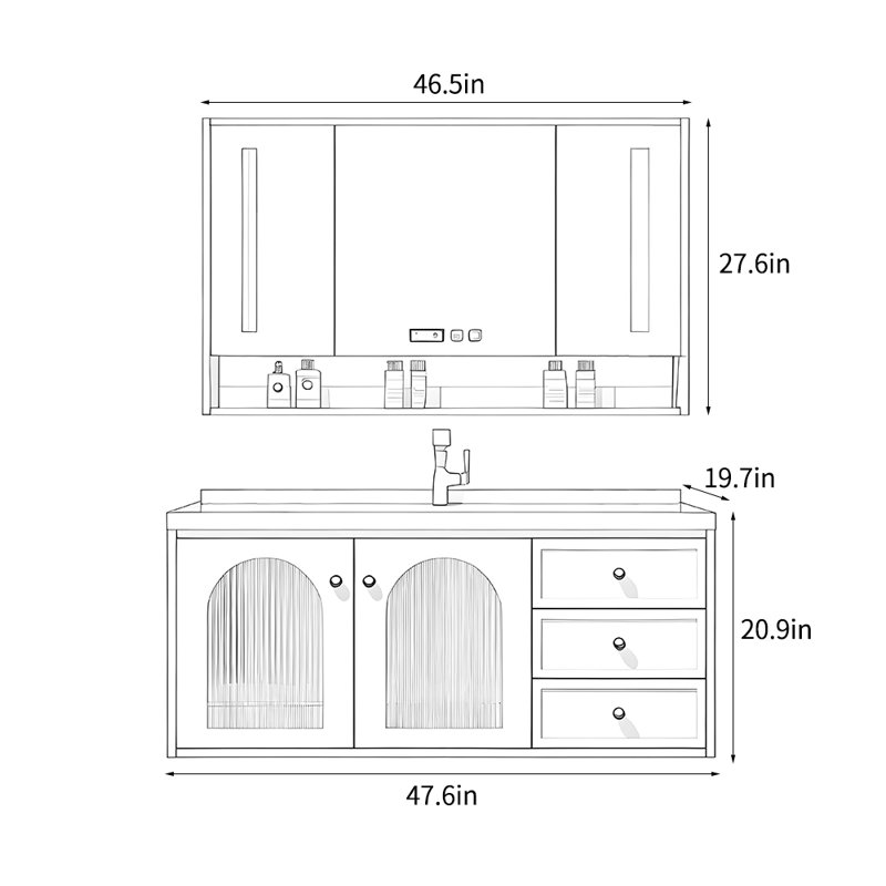 Armoire de salle de bain moderne et luxueuse.