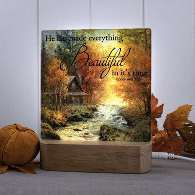 Creekside Cabin W/ Scripture Night Light
