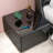 Modern Smart Side Table with Built-in Fridge, Wireless Charging, Temperature Control, Power Socket, USB Ports, Outlet Protection, Induction Light, Black-1034305109