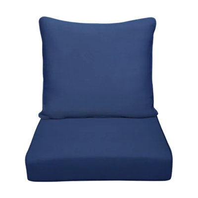 Outdoor Deep Seat Cushion Set, Waterproof Fade Resistant Patio Replacement Cushions With Removable Washable Cover – 1 Seat & 1 Back Cushion