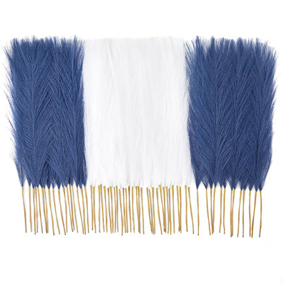 50 Pcs 17" Fluffy Pampas Grass - Boho Feather Artificial Flowers | Vase Filler & Table Decor