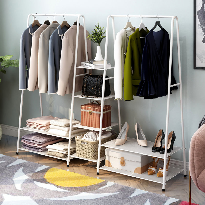 17.72'' Metal Clothing Rack, White