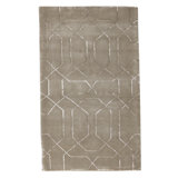 Hand Knotted Geometric Area Rug in Ivory