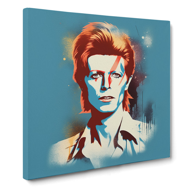 David Bowie Retro - Wrapped Canvas - Framed Print, 50cm H x 50cm W x 3cm D