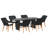 vidaXL Garden Dining Set with Cushion 7 pcs Black Poly Rattan-116118632