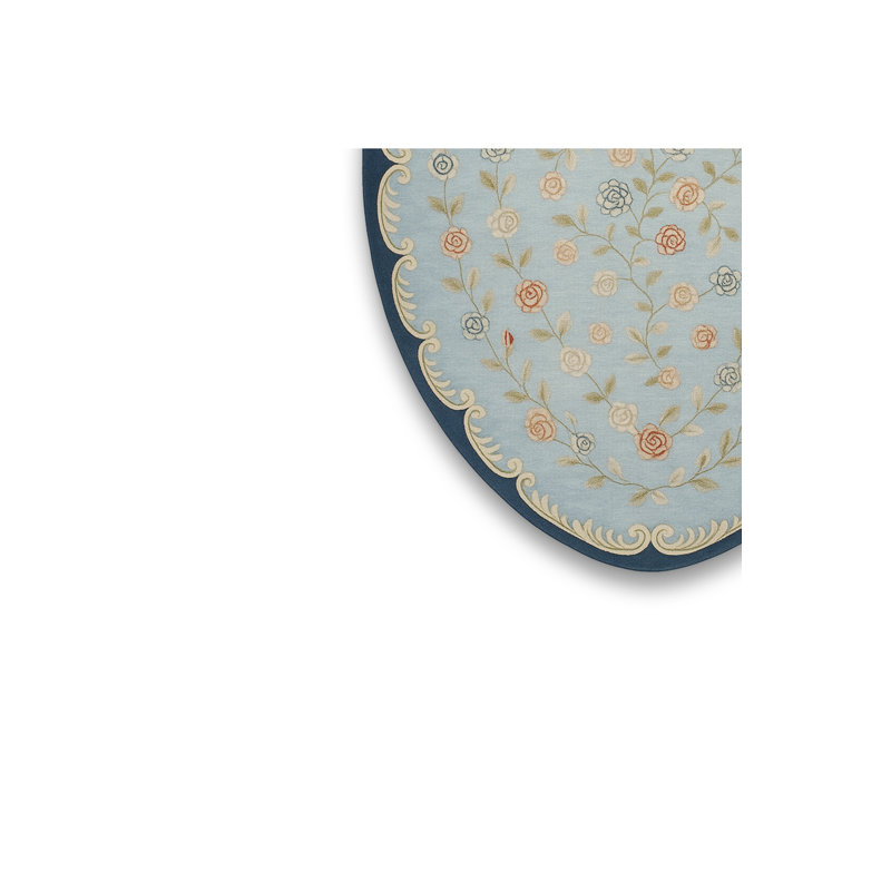 Tapis beige tissé à motif floral lavable Mosso, 4'11" x 9'10"