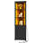 Aspenn 67" H Corner Bookcase with LED Light, Corner Storage Cabinet with Adjustable Shelf-2090997709