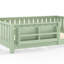 Lit plateforme double avec barrière de sécurité intégrée pour bibliothèque, cadre de lit double en bois massif Montessori pour enfants, garçons, filles, facile à assembler (double, vert, bibliothèque)-1009214345-1017657922