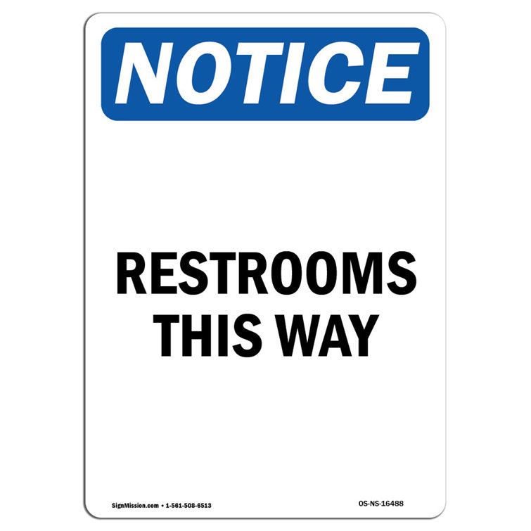 SignMission Restrooms This Way Sign | Wayfair