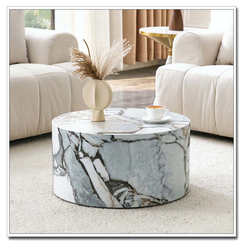 Table basse ronde, Blanc