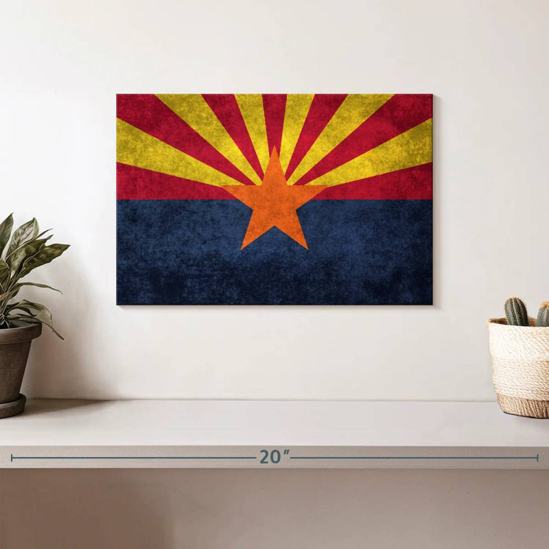Borges, grunge, drapeau de l'Arizona, H 8 po x l 12 po
