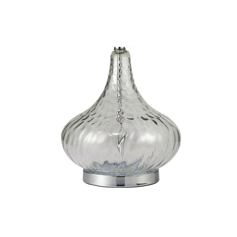 Lampe de table haute 24,5 "en verre, Blanc