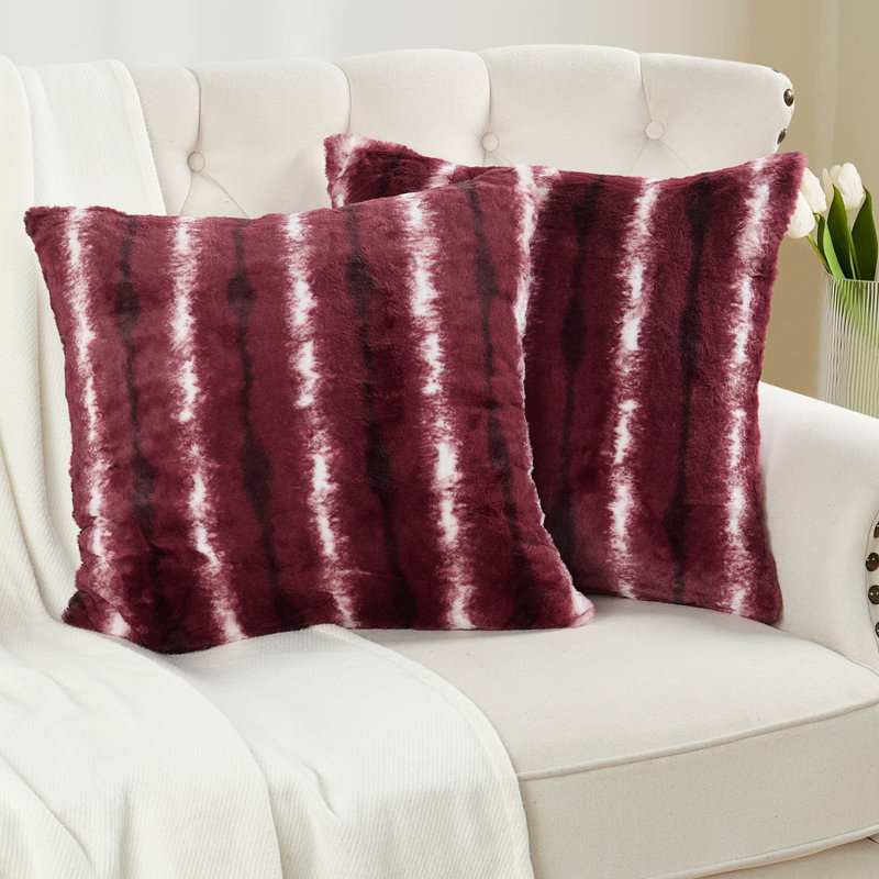 Animal Print Square Cushion Cover, Persian Red
