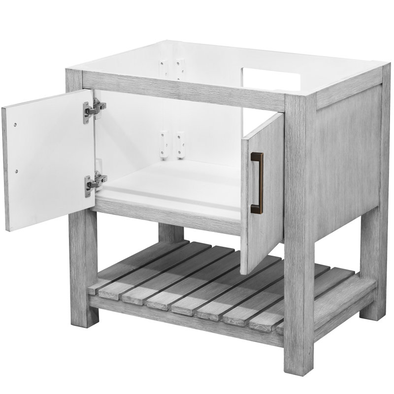 Meuble-lavabo de 36 po avec comptoir en quartz moka et lavabo, quincaillerie, Bronze huilé