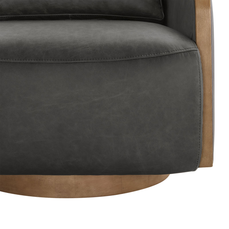 Fauteuil demi-tonneau pivotant l 32 po Nieve, Black