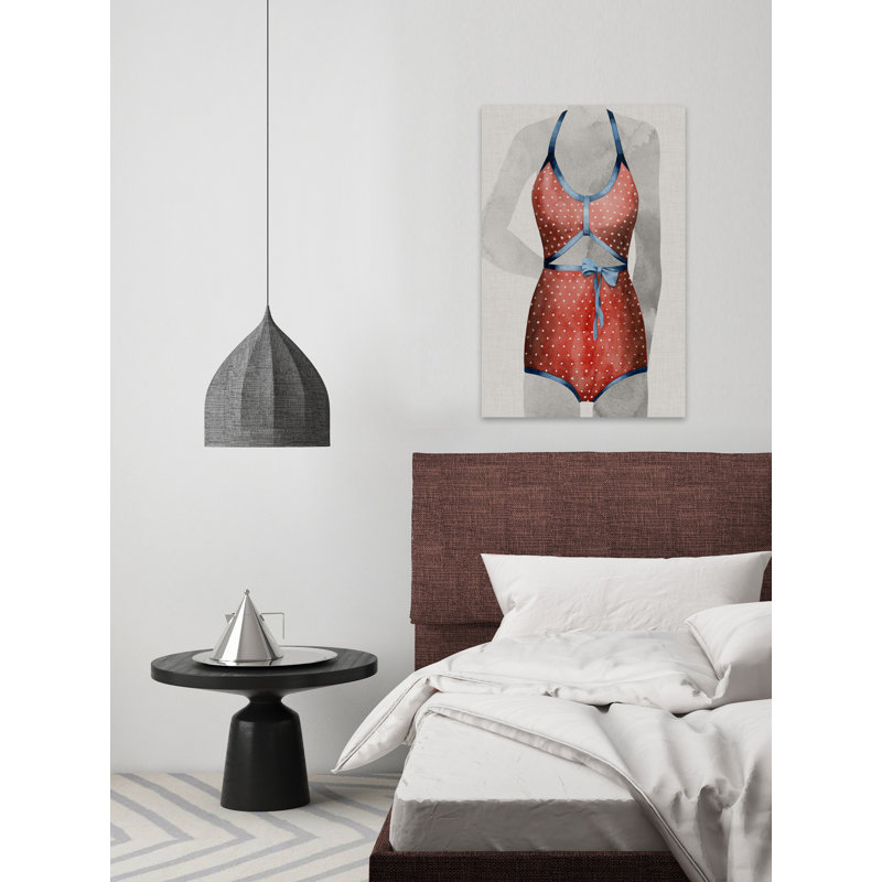 «Vintage Bathing suit II», reproduction d'art sur toile, H 12 po x l 8 po x P 1,5 po