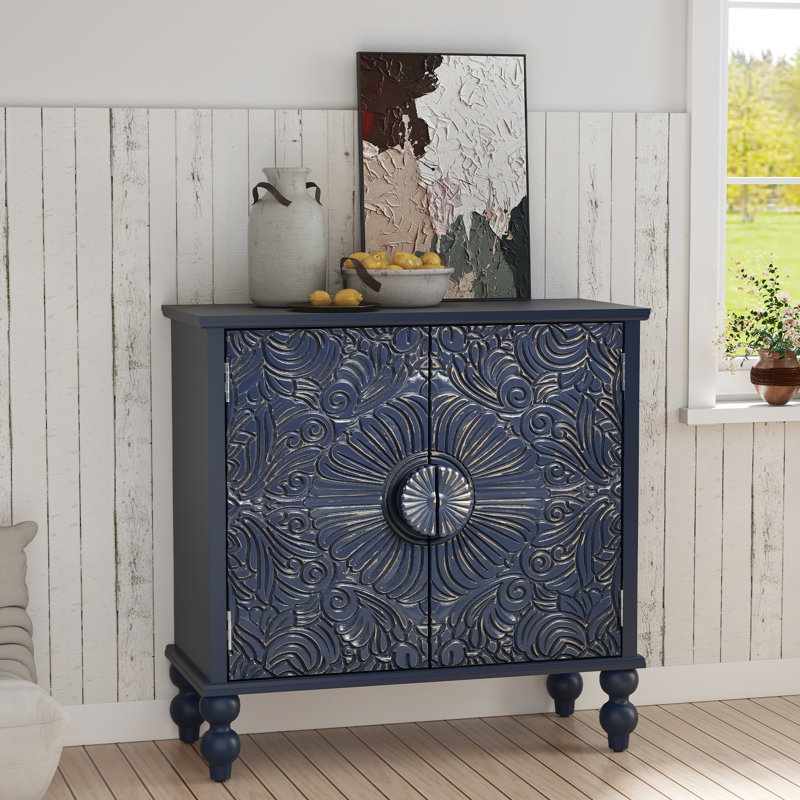 31.5" Sideboard with Solid Wood Legs, Blue