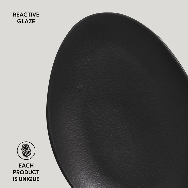 Handcrafted Matte Black Porcelain Salad/Dessert Plates Set