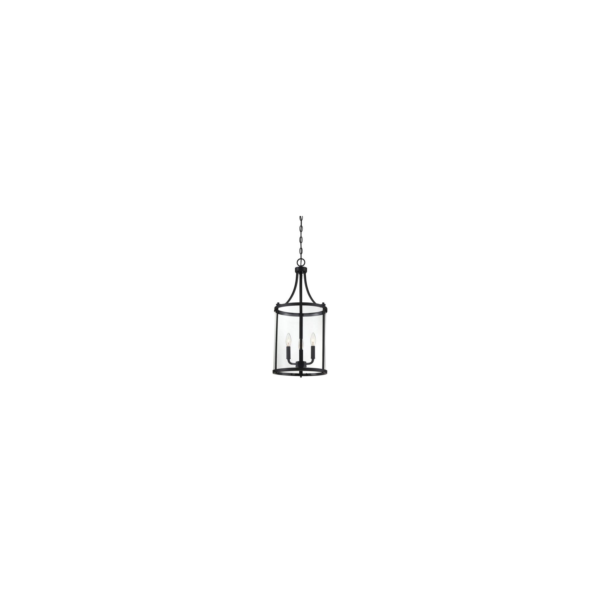Wayland Dimmable Lantern Chandelier, 26" H x 12" W x 12" D, 3 Lights, Black