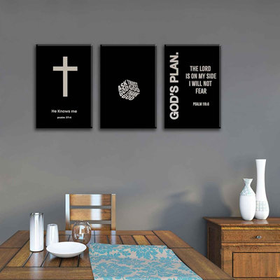 Christian Bible Canvas Wall Art Modern Black White Bible Scripture Painting Decor Pictures Faith Inspirational Cross Posters Prints For Dining Living Prayer Kitchen Church Bedroom Decoration