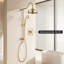 1-Spray Round Wall Bar Shower Kit with Hand Shower 1.8 GPM in Brushed Gold