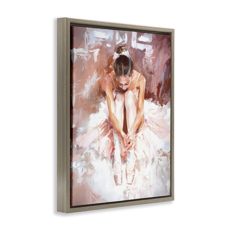 «Serene Ballerina Visage» par Ramona Murdock, Cadre flottant orme Montalcino, H 31 po x l 25 po