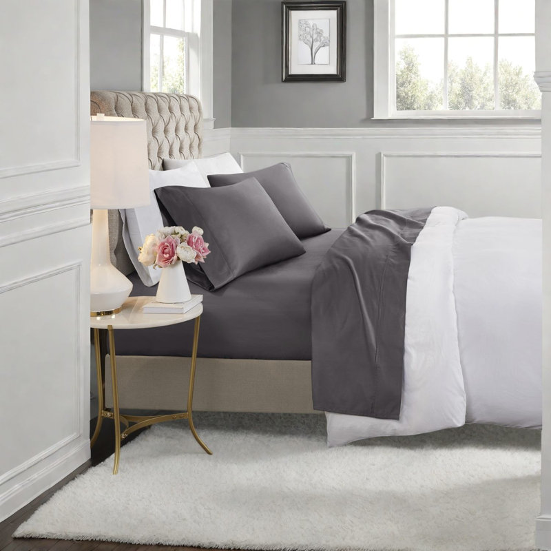Cooling Queen Sheets & Pillowcases, 600 Thread Cotton Blend, Sateen Finish