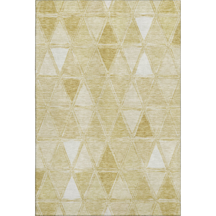 Premium Machine Washable Prisco Gold Rug
