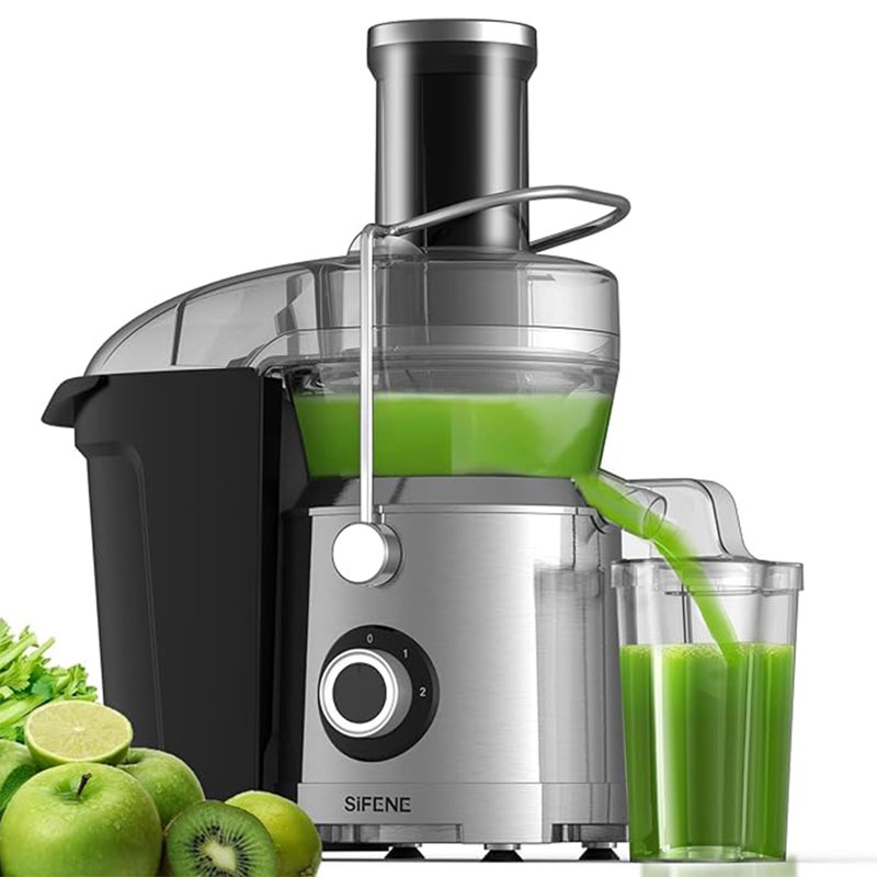 SiFENE Juicer: 1300W Peak Powerful Motor, 3.2" Chute, Easy Clean, BPA-Free