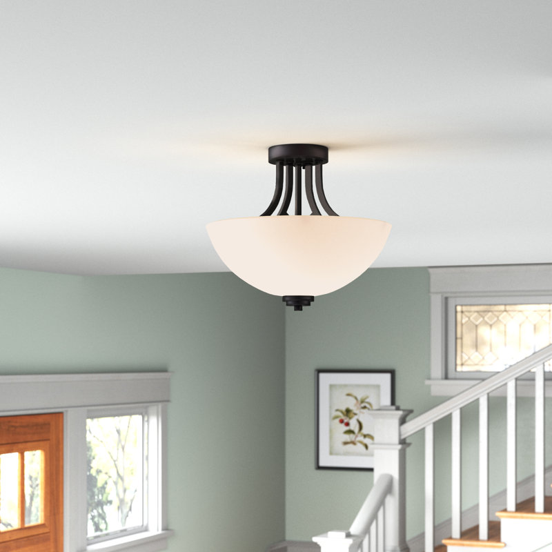 Burgis Glass Semi Flush Mount