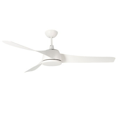 60" 3-Blade 5CCT LED Ceiling Fan - Matte White with Etched Lens
