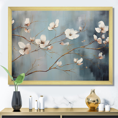 " Grey Blossoming Silhouettes "