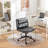Gray Adjustable Swivel Criss-Cross Office Chair, Wide Seat, Vanity Chair-870263467