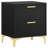 Black And Gold 2-Drawer Rectangular Nightstand