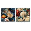 Beige orné Blooming Legacy Delight - ensemble de 2 collages floraux carrés-101843806-101843800