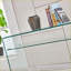 Table basse en verre compacte avec bords arrondis, facile à nettoyer pour le salon