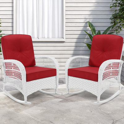 Cidalina Wicker Outdoor Rocker Chair by Bayou Breeze