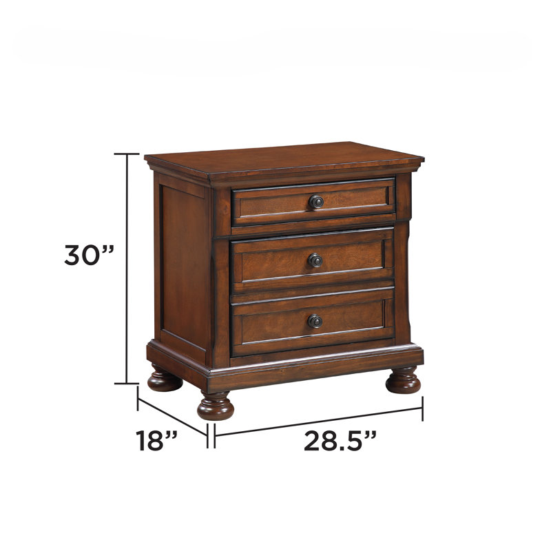 Ensemble de chambre en bois Eedie, Grand lit, Deux articles : lit, table de chevet
