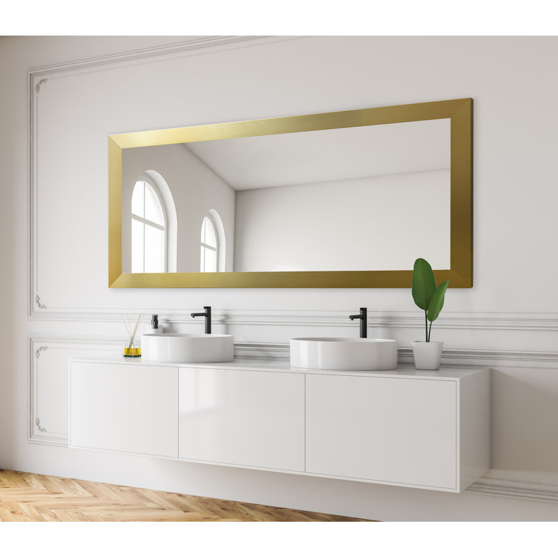 Miroir de salle de bain Glam, 34,5 po x 61 po, Tourbillon doré