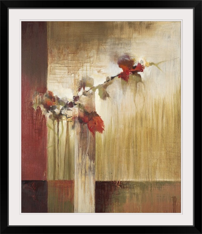 «Nolee African Tulip» par Terri Burris, reproduction d'art, H 32 po x l 27 po x P 1 po, Cadre noir