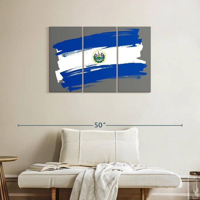 Drapeau du Salvador brossé, H 24 po x l 38 po