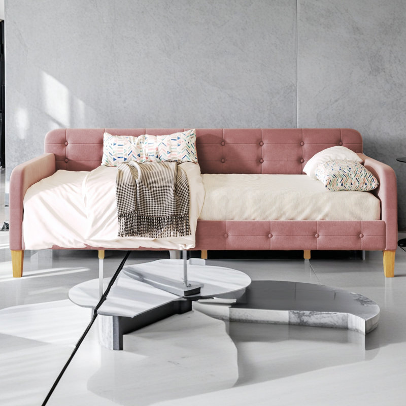 Upholstered Daybed, Twin, Pink