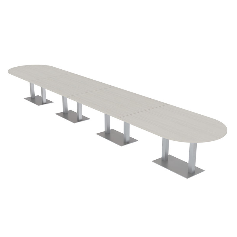 Table de conférence Racetrack, Argent argent, Sel Lakeland, L 240 po x l 48 po