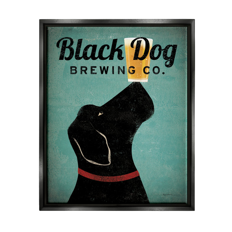 Impression sur toile «Black Dog Brewing Antique Beer» - cadre flottant, H 21 po x l 17 po x P 1,7 po